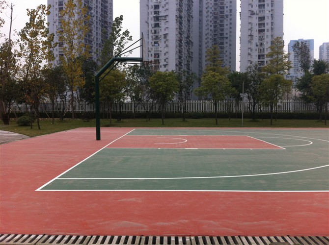 大石壩石油公司硅PU籃球場(chǎng)7